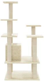 Árvore para gatos c/ postes arranhadores sisal 110 cm cor creme