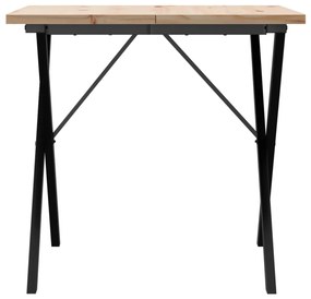 Mesa de jantar estrutura em X 90x90x75,5 cm pinho/aço