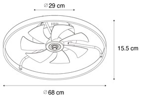 Ventilador de teto preto 70 cm com LED e controlo remoto - Maddy Design