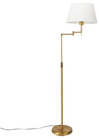 LED Candeeiro de pé inteligente bronze com abajur branco incl. Wifi A60 - Ladas Deluxe Moderno