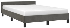 Estrutura de cama sem colchão 120x190 cm Veludo cinza escuro