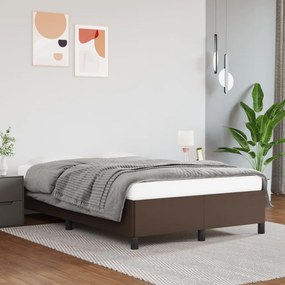Estrutura de cama 120x200 cm couro artificial castanho