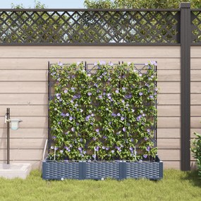 Jardineiras vidaXL com Sistema de Irrigação 3 peças Cinza