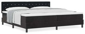 Cama Box Spring vidaXL com Colchão Preto 200x200 cm Veludo
