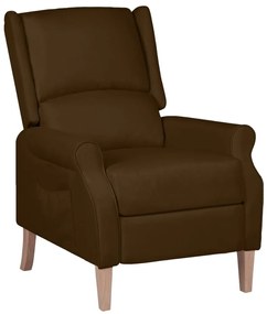 vidaXL Poltrona reclinável tecido castanho-escuro