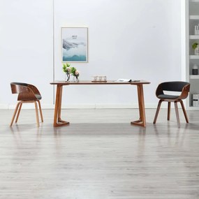 vidaXL Cadeiras jantar 2 pcs madeira curvada e tecido cinzento