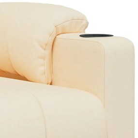Poltrona elevatória de massagens elétrica tecido creme