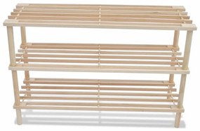 Sapateiras com 3 prateleiras 2 pcs madeira de abeto maciça