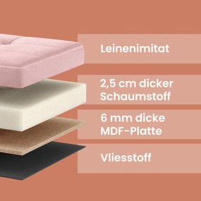 Banco com espaço de arrumação em veludo 38 x 38 x 38 cm rosa