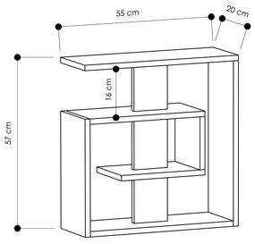 Mesa de Apoio Saly – Carvalho Sonoma e Branco – 55x57x20 cm
