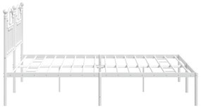 Estrutura de cama com cabeceira 183x213 cm metal branco