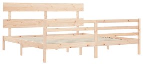 Estrutura de cama com cabeceira 200x200 cm madeira maciça