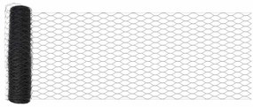 Cerca Hexagonal com 13 Postes de Espeto 1x25 m Aço Galvanizado