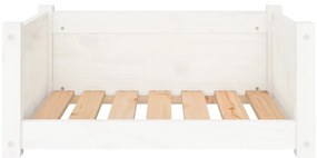 Cama para cães 65,5x50,5x28 cm madeira de pinho maciça branco