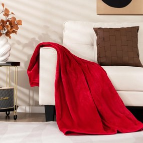 Cobertor elétrico de flanela lavável à máquina com temporizador de controle remoto 163,5 x 130 cm Vermelha