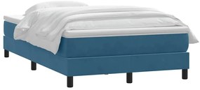 Cama com molas/colchão 120x210 cm veludo azul-escuro