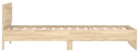 Cama sem colchão com cabeceira 100x200 cm carvalho sonoma
