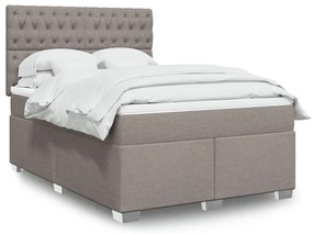 Cama com molas/colchão 140x200 cm tecido castanho-acinzentado