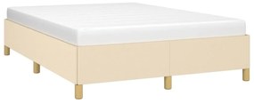 Estrutura de cama sem colchão 140x200 cm tecido cor creme