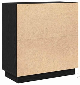 Aparador vidaXL com LED em Carvalho Preto 71x34,5x75 cm em Madeira Eng