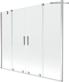 Mexen Velar Duo paravana de banho deslizante de 2 painéis 190 x 150 cm, transparente, cromado - 896-190-000-02-01