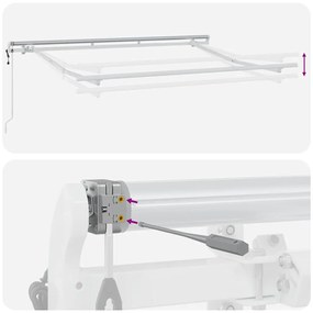 Toldo Retrátil Manual Marrom e Branco