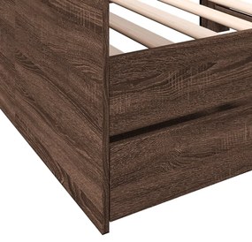 Sofá-cama com gavetas sem colchão 90x190 cm carvalho castanho