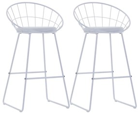 vidaXL Bancos de bar 2 pcs couro artificial branco
