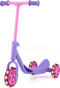 Trotinete Infantil de Três Rodas, 56 x 31,5 x 59 cm, Rodas Luminosas, Púrpura
