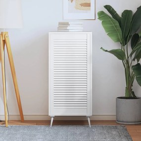 vidaXL Porta de armário com design de persiana pinho maciço branco