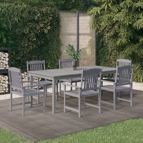 vidaXL 7 pcs conjunto de jantar p/ jardim acácia maciça cinzento
