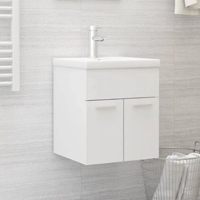 vidaXL Armário lavatório 41x38,5x46 cm derivados de madeira branco