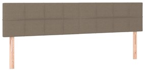 Cama box spring colchão/LED 160x200 cm tecido cinza-acastanhado