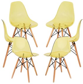 Pack 6 Cadeiras Tower Transparentes - Amarelo