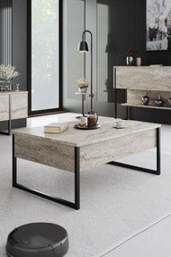 Mesa de Centro Luxe – Travertine Black – 90 cm x 60 cm x 40 cm