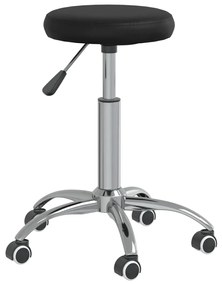 Cadeira de escritório giratória couro artificial preto