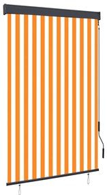 vidaXL Estore de rolo para exterior 120x250 cm branco e laranja