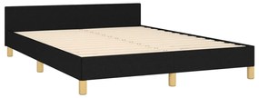 Estrutura de cama sem colchão 140x200 cm tecido preto