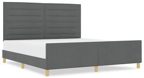 Cama vidaXL Cinza Escuro 180x200 cm Tecido