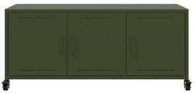 Móvel de TV 100,5x39x43,5 cm aço verde-azeitona