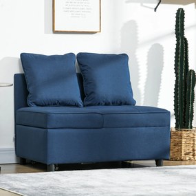 Sofá Cama 3 em 1 Sofá de 2 Lugares com Encosto Ajustável Sofá Cama Ind