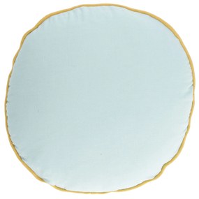 Kave Home - Capa almofada redonda Fresia 100% algodão azul Ø 45 cm