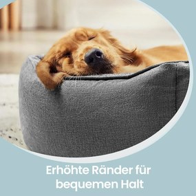 Cama para cães 100 x 75 x 25 cm, almofada para cães com bordas elevadas cinzento