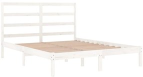 Cama sem colchão 120x200 cm madeira de pinho maciça branco