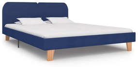 Estrutura de cama sem colchão 150x200 cm tecido azul