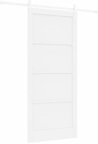 Porta Deslizante vidaXL com Ferragens Brancas 93x211 cm de Madeira Sól
