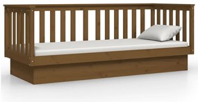 Sofá-cama 90x190 cm madeira de pinho maciça castanho mel