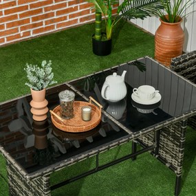 Conjunto de Jardim 6 Peças em Vime Sintético – Modena Gris – Cinzento