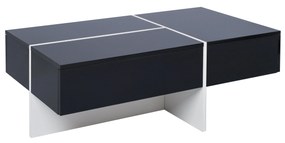 Mesa de centro com alto brilho com Sistema de Iluminação LED,100x50x34,5cm, Preto