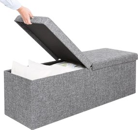 Banco dobrável com espaço de arrumação 80 x 40 x 40 cm Cinzento